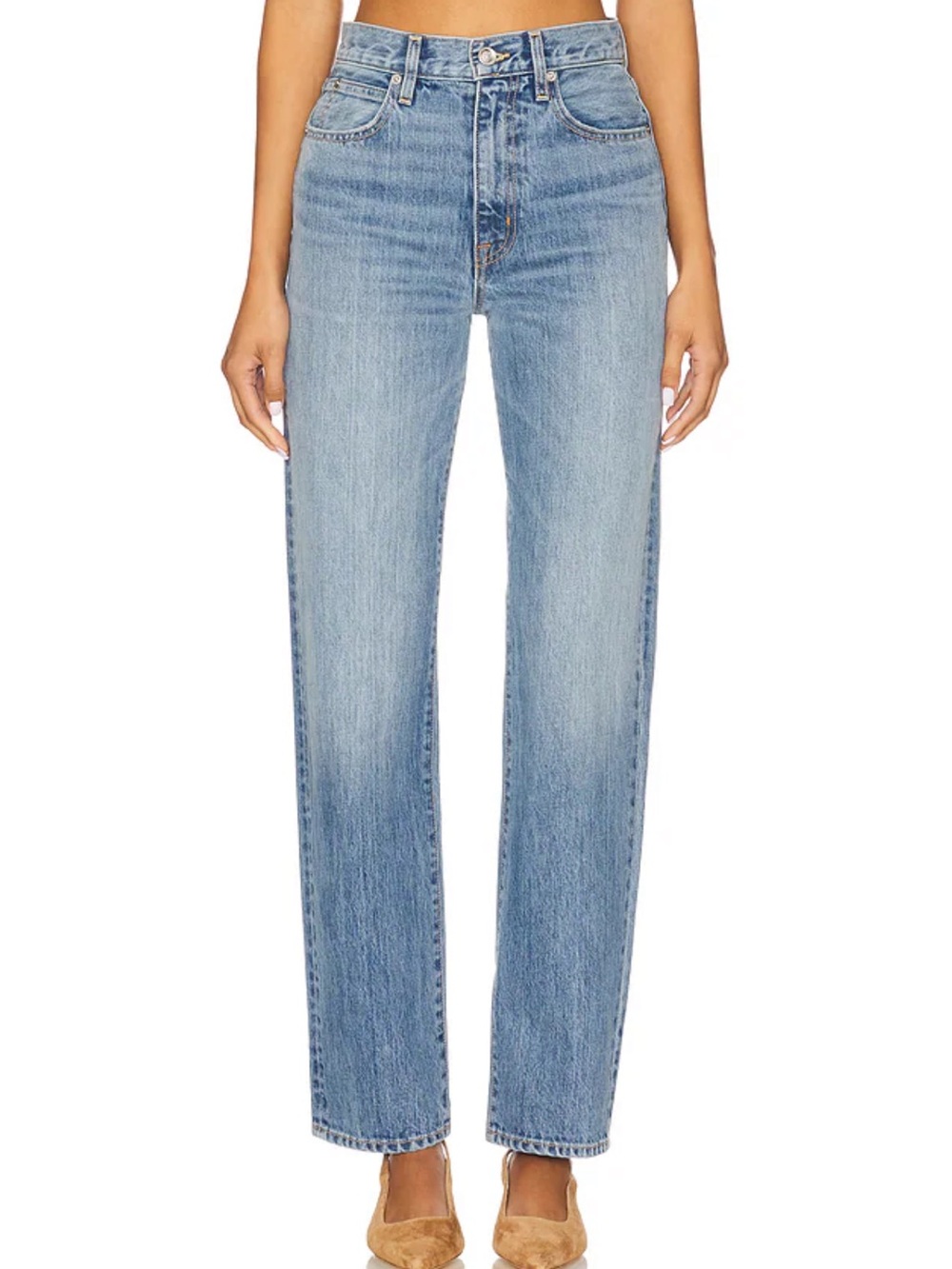SLVRLAKE Light Blue Straight Leg High-Rise Jeans